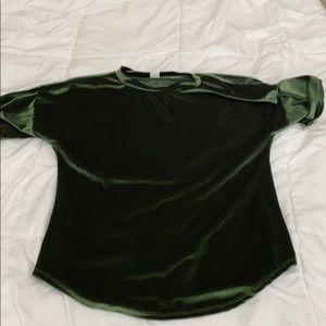 Green suede top